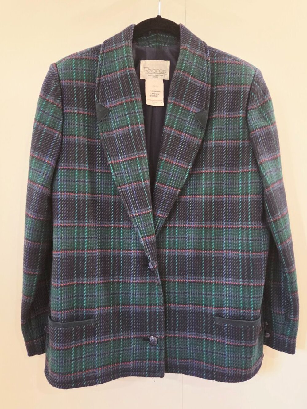 Vintage La Relance Wool Plaid Blazer, preppy Tartan | Small/Medium